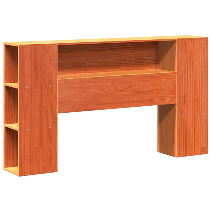 Pat cu bibliotecă fără saltea maro 150x200 cm lemn masiv de pin WALTI