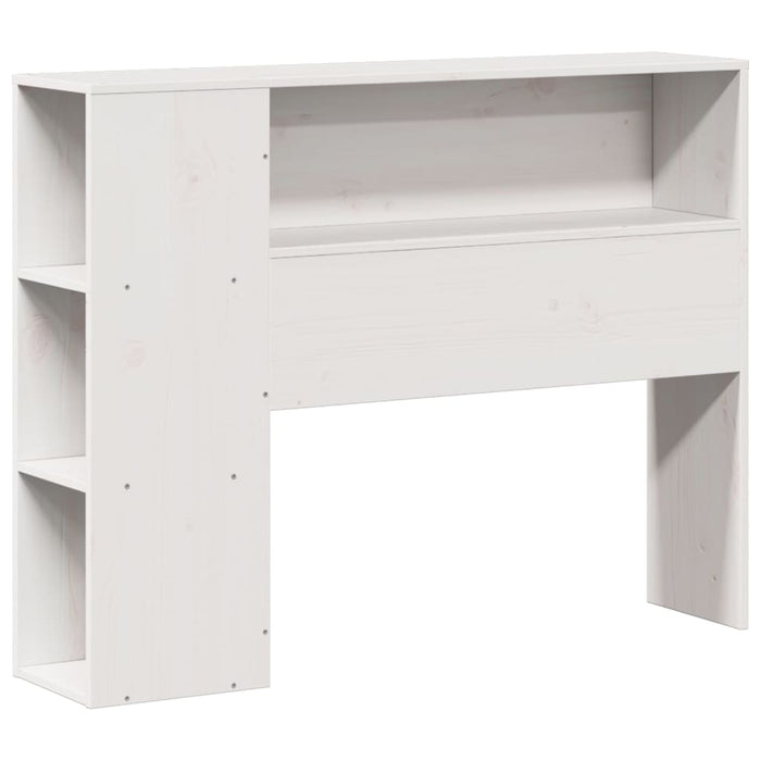 Pat cu bibliotecă fără saltea, alb, 75x190 cm, lemn masiv pin WALTI