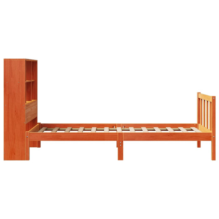 Pat bibliotecă fără saltea maro ceruit 75x190 cm lemn masiv pin WALTI
