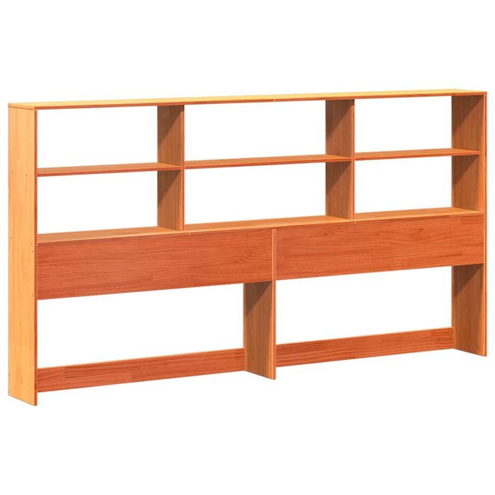 Pat cu bibliotecă fără saltea maro 180x200 cm lemn masiv de pin WALTI
