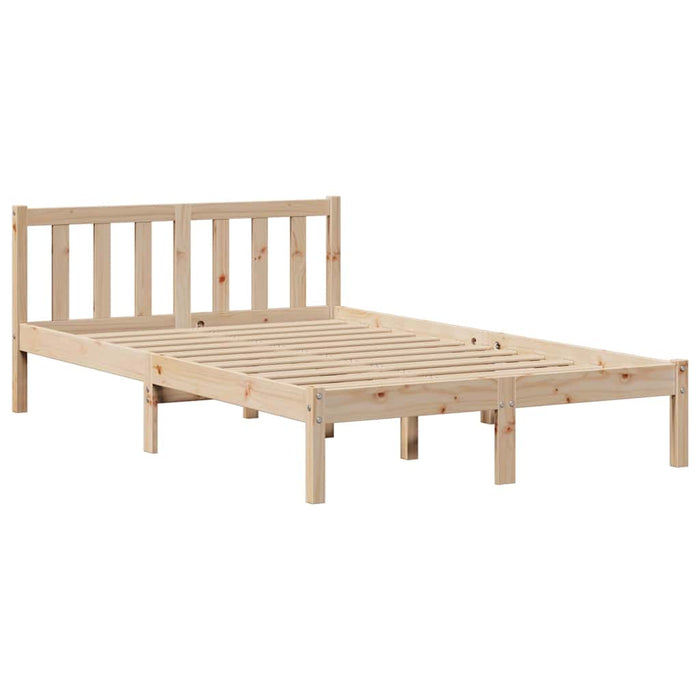 Pat cu bibliotecă fără saltea, 135x190 cm, lemn masiv de pin WALTI
