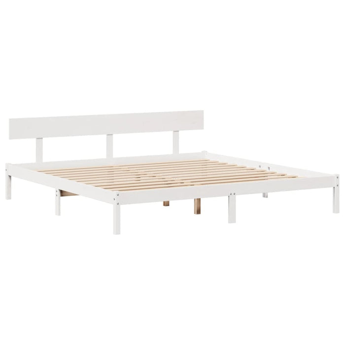 Pat cu bibliotecă fără saltea, 180x200 cm, lemn masiv de pin WALTI