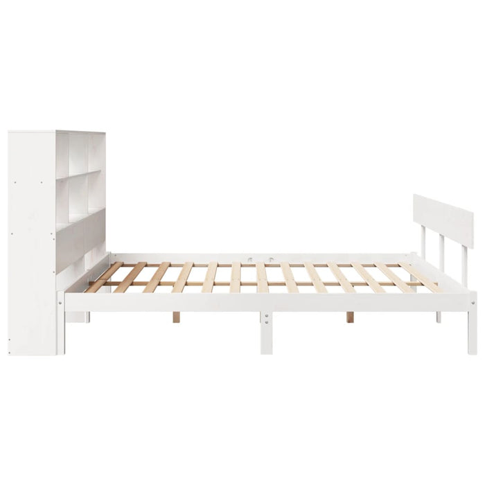 Pat cu bibliotecă fără saltea, 180x200 cm, lemn masiv de pin WALTI