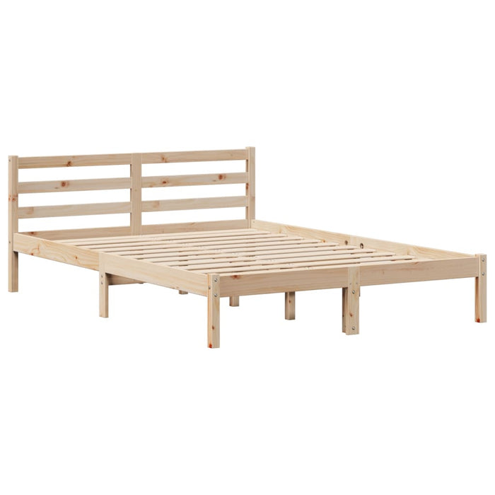 Pat cu bibliotecă fără saltea, 135x190 cm, lemn masiv de pin WALTI