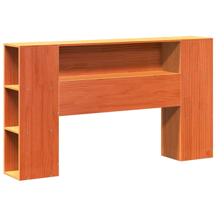 Pat cu bibliotecă fără saltea maro 135x190 cm lemn masiv de pin WALTI