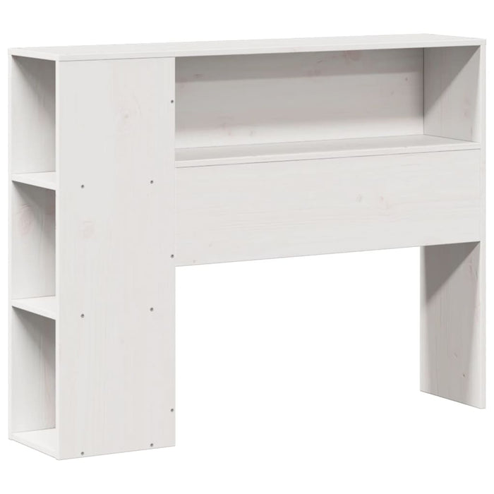 Pat cu bibliotecă fără saltea, alb, 75x190 cm, lemn masiv pin WALTI