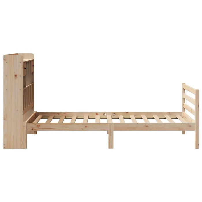 Pat cu bibliotecă fără saltea, 75x190 cm, lemn masiv de pin WALTI