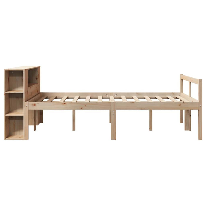 Pat cu bibliotecă fără saltea, 160x200 cm, lemn masiv de pin WALTI