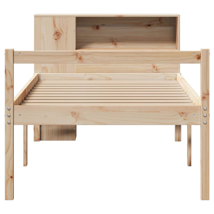 Pat cu bibliotecă fără saltea, 75x190 cm, lemn masiv de pin - WALTI WALTI
