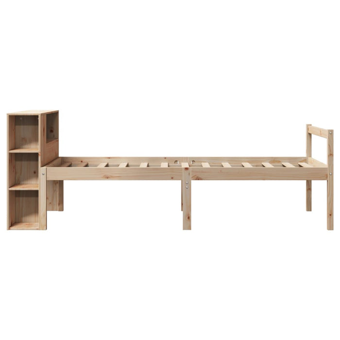 Pat cu bibliotecă fără saltea, 75x190 cm, lemn masiv de pin - WALTI WALTI
