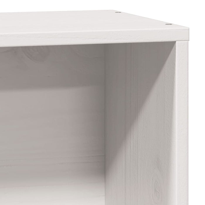 Pat cu bibliotecă fără saltea, alb, 75x190 cm, lemn masiv pin WALTI
