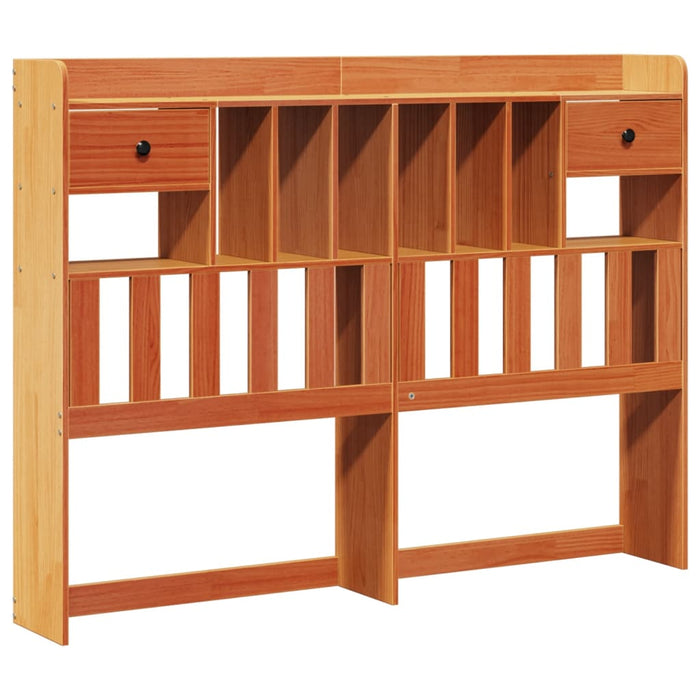 Pat cu bibliotecă fără saltea maro 160x200 cm lemn masiv de pin - WALTI WALTI