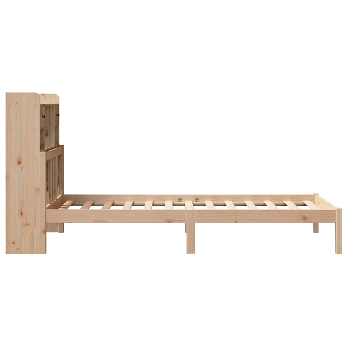 Pat cu bibliotecă fără saltea, 75x190 cm, lemn masiv de pin - WALTI WALTI