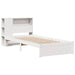 Pat cu bibliotecă fără saltea, alb, 75x190 cm, lemn masiv pin - WALTI WALTI