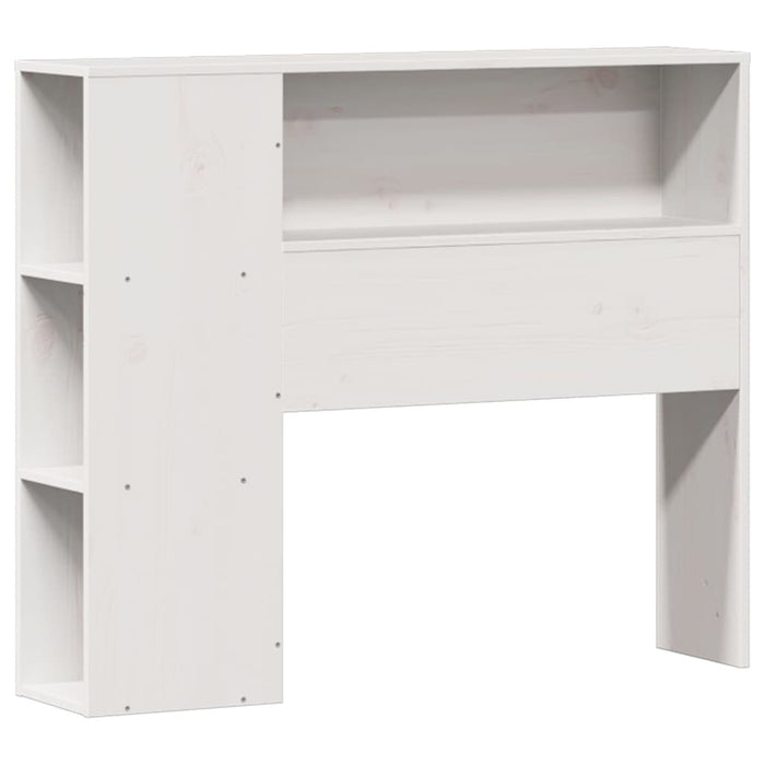 Pat cu bibliotecă fără saltea, alb, 75x190 cm, lemn masiv pin - WALTI WALTI