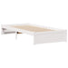 Pat cu bibliotecă fără saltea, alb, 75x190 cm, lemn masiv pin - WALTI WALTI