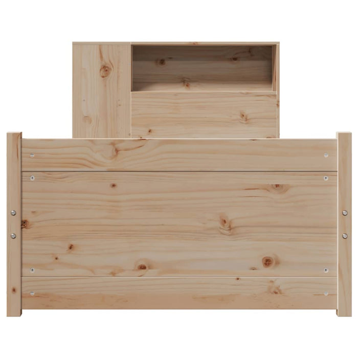 Pat cu bibliotecă fără saltea, 75x190 cm, lemn masiv de pin WALTI