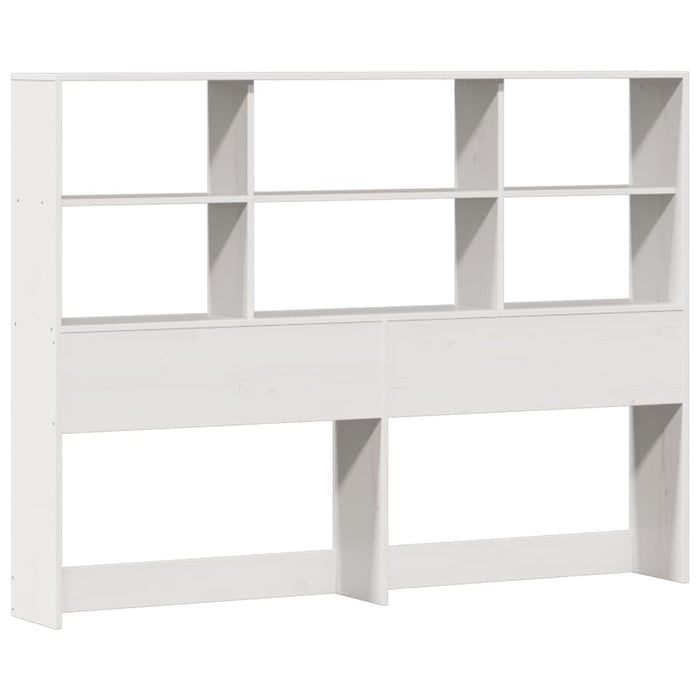 Pat cu bibliotecă fără saltea, alb, 140x200 cm, lemn masiv pin - WALTI WALTI