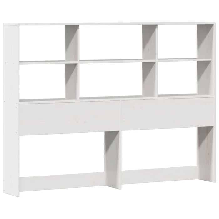 Pat cu bibliotecă fără saltea, alb, 160x200 cm, lemn masiv pin - WALTI WALTI