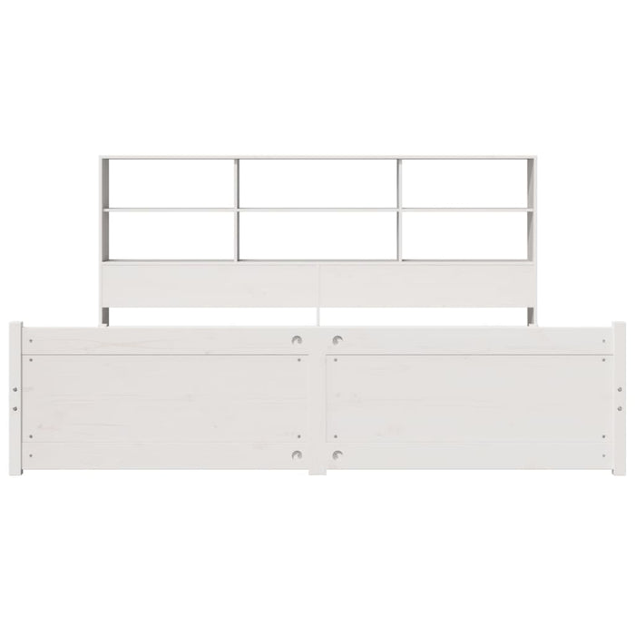 Pat cu bibliotecă fără saltea, 180x200 cm, lemn masiv de pin - WALTI WALTI