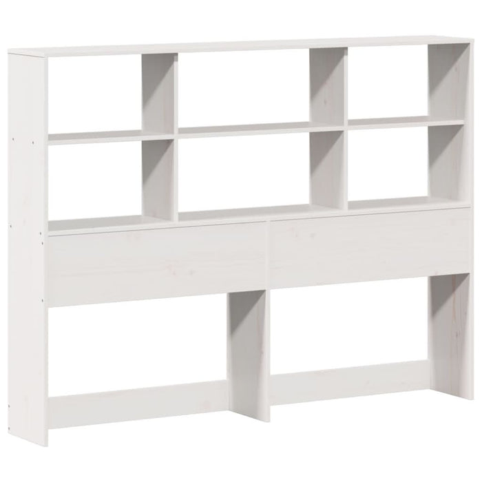 Pat cu bibliotecă fără saltea, alb, 140x190 cm, lemn masiv pin - WALTI WALTI
