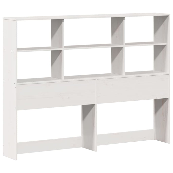 Pat cu bibliotecă fără saltea, alb, 160x200 cm, lemn masiv pin - WALTI WALTI