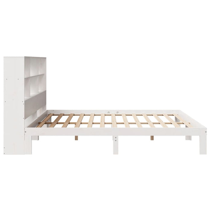 Pat cu bibliotecă fără saltea, 180x200 cm, lemn masiv de pin - WALTI WALTI