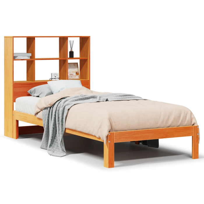 Pat bibliotecă fără saltea maro ceruit 75x190 cm lemn masiv pin - WALTI WALTI