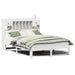 Pat cu bibliotecă fără saltea, alb, 140x190 cm, lemn masiv pin - WALTI WALTI