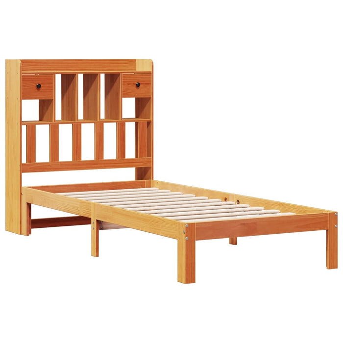 Pat bibliotecă fără saltea maro ceruit 75x190 cm lemn masiv pin WALTI