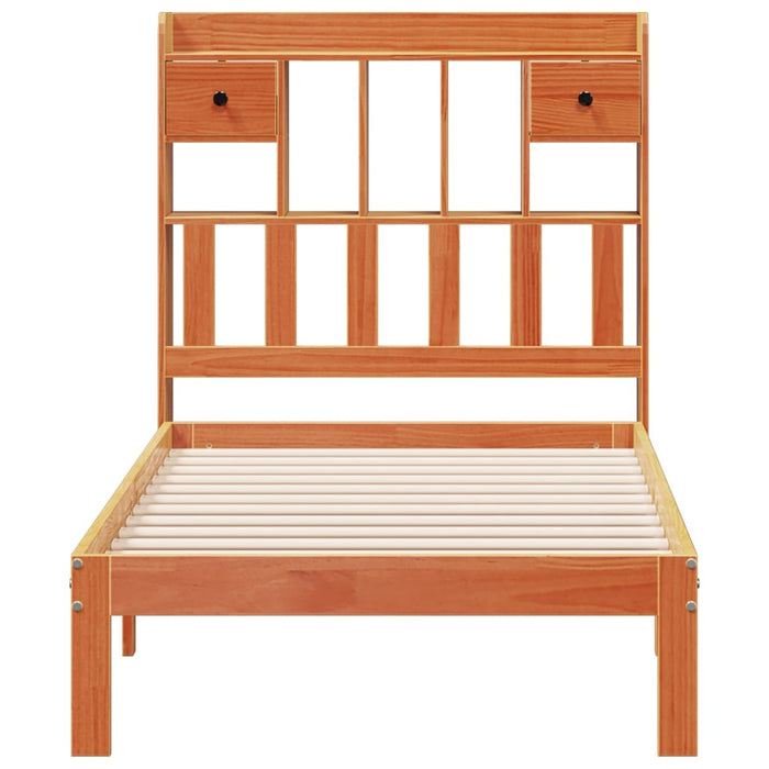 Pat bibliotecă fără saltea maro ceruit 75x190 cm lemn masiv pin WALTI