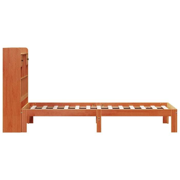 Pat bibliotecă fără saltea maro ceruit 75x190 cm lemn masiv pin WALTI
