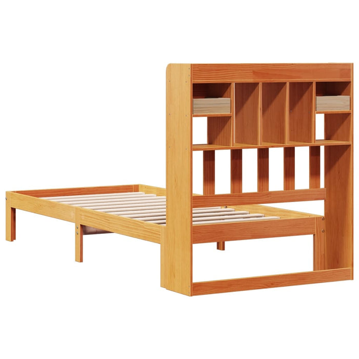 Pat bibliotecă fără saltea maro ceruit 75x190 cm lemn masiv pin WALTI