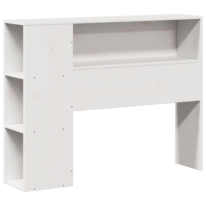 Pat cu bibliotecă fără saltea, alb, 75x190 cm, lemn masiv pin WALTI