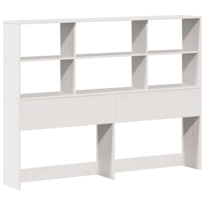 Pat cu bibliotecă fără saltea, alb, 160x200 cm, lemn masiv pin - WALTI WALTI