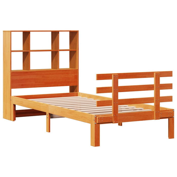 Pat bibliotecă fără saltea maro ceruit 75x190 cm lemn masiv pin - WALTI WALTI