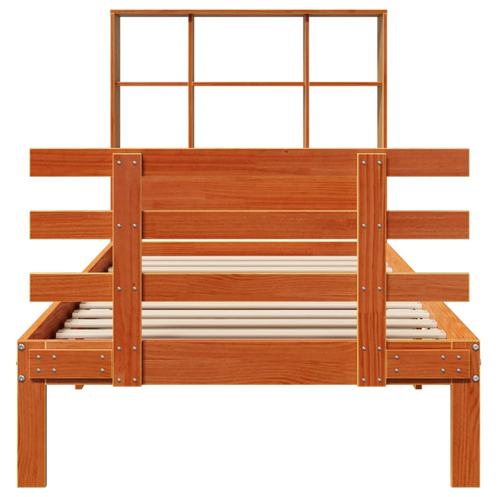 Pat bibliotecă fără saltea maro ceruit 75x190 cm lemn masiv pin - WALTI WALTI