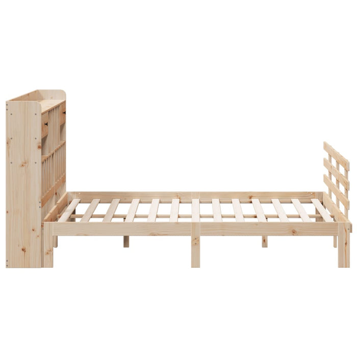 Pat cu bibliotecă fără saltea, 180x200 cm, lemn masiv de pin - WALTI WALTI