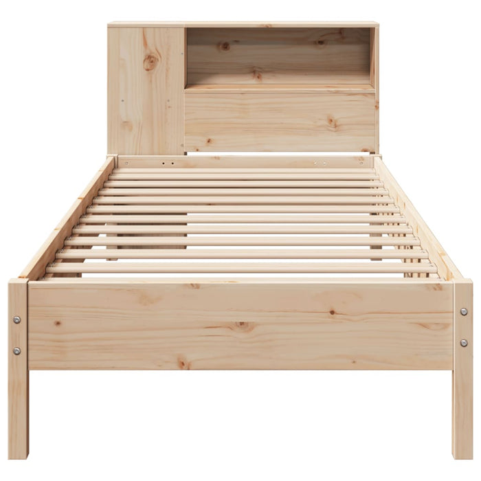 Pat cu bibliotecă fără saltea, 75x190 cm, lemn masiv de pin - WALTI WALTI
