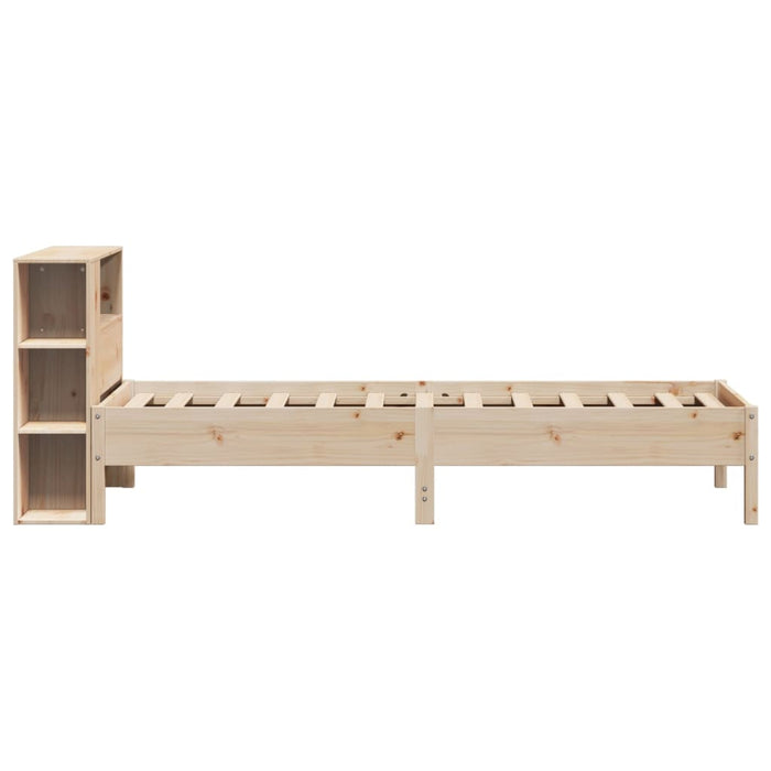 Pat cu bibliotecă fără saltea, 75x190 cm, lemn masiv de pin - WALTI WALTI