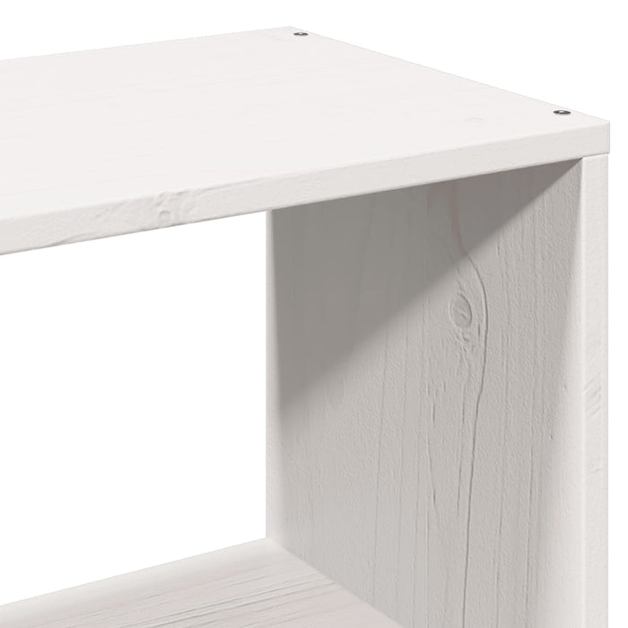 Pat cu bibliotecă fără saltea, alb, 140x190 cm, lemn masiv pin - WALTI WALTI