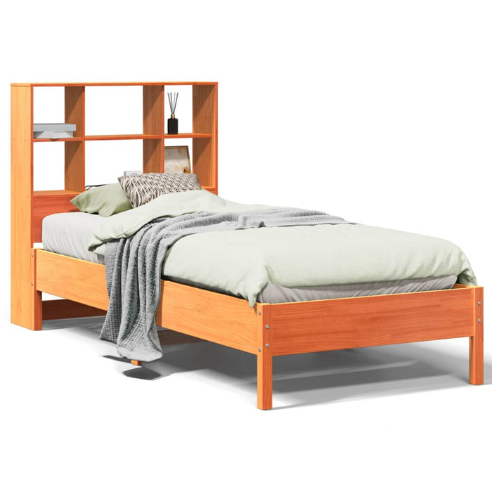 Pat bibliotecă fără saltea maro ceruit 75x190 cm lemn masiv pin - WALTI WALTI