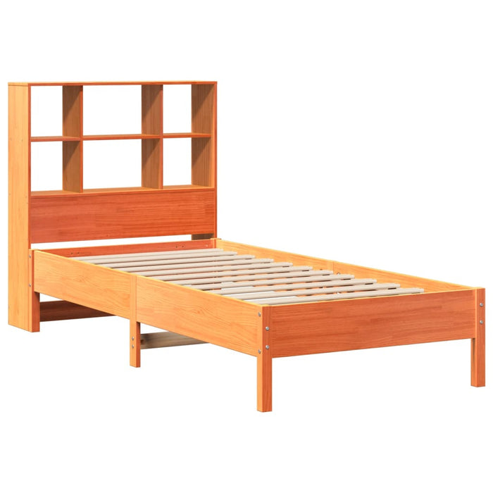 Pat bibliotecă fără saltea maro ceruit 75x190 cm lemn masiv pin - WALTI WALTI