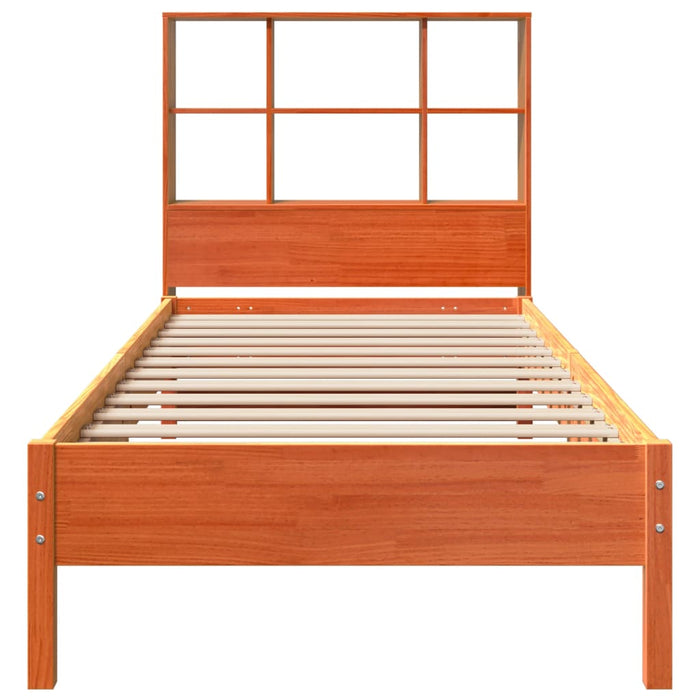 Pat bibliotecă fără saltea maro ceruit 75x190 cm lemn masiv pin - WALTI WALTI