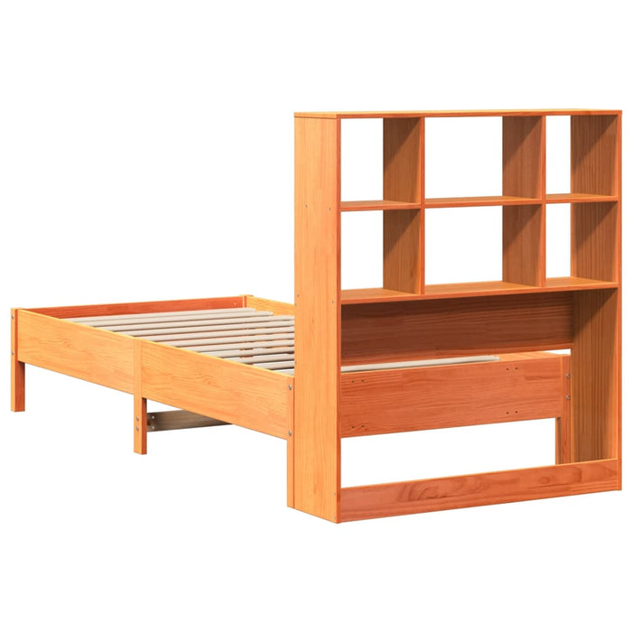 Pat bibliotecă fără saltea maro ceruit 75x190 cm lemn masiv pin - WALTI WALTI