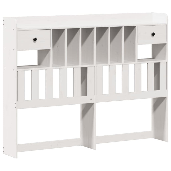 Pat cu bibliotecă fără saltea, alb, 140x200 cm, lemn masiv pin - WALTI WALTI