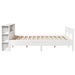 Pat cu bibliotecă fără saltea, alb, 150x200 cm, lemn masiv pin - WALTI WALTI