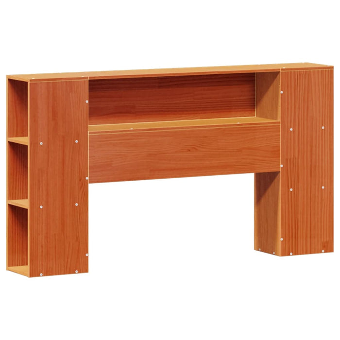Pat cu bibliotecă fără saltea maro 140x200 cm lemn masiv de pin - WALTI WALTI