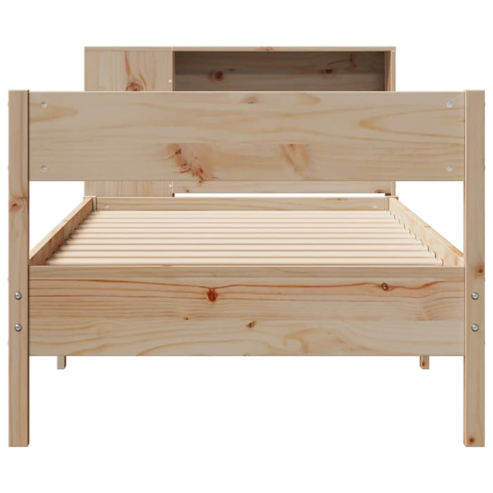 Pat cu bibliotecă fără saltea, 75x190 cm, lemn masiv de pin - WALTI WALTI