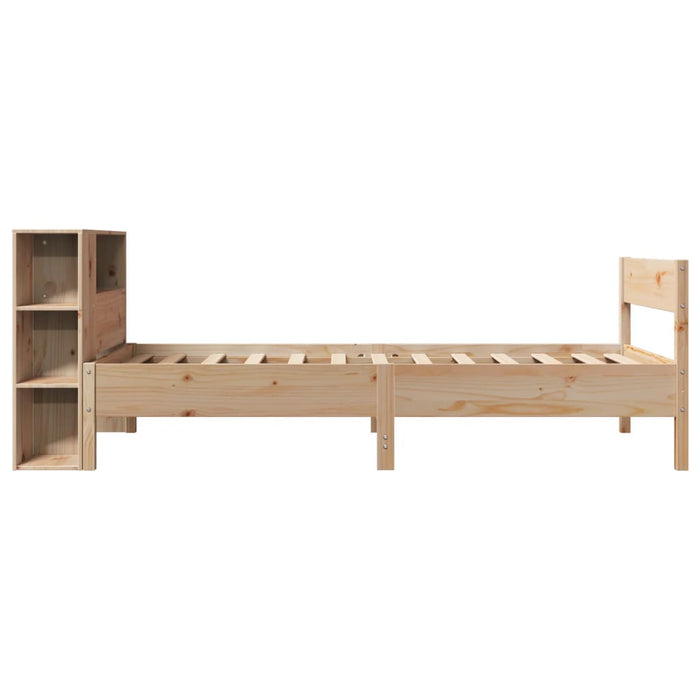 Pat cu bibliotecă fără saltea, 75x190 cm, lemn masiv de pin - WALTI WALTI